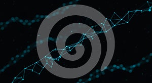 Glowing Digital Data Network Flow Background