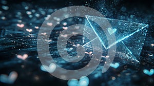 Glowing Digital Email Network Communication