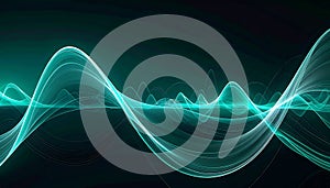 Glowing Digital Energy Waveform Visualization