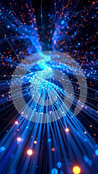 Glowing Digital Information Superhighway