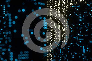 Glowing digital lines with dark background, 3d rendering