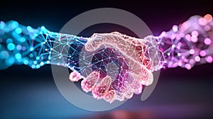 Glowing digital mesh connection nodes. Generated AI