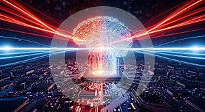 Artificial Intelligence Brain Circuit Board Data Flow