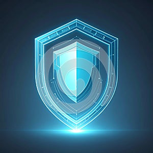 Glowing Digital Security Shield Concept