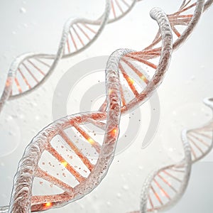 Glowing DNA Helix 3D Render, Genetic Code, Molecular Biology, dna, genetics