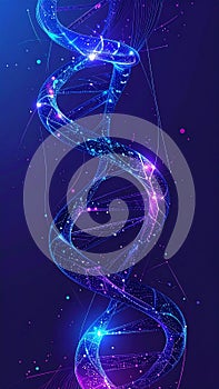 Glowing DNA Helix in a Digital Network