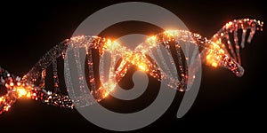 Glowing DNA Strand Genetic Code Visual