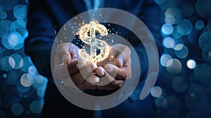 The Glowing Dollar Symbol.AI generated image