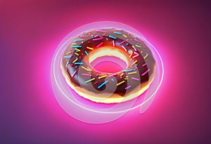 Glowing Donut 4k Wallpaper