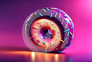 Glowing Donut 4k Wallpaper