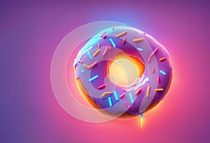Glowing Donut 4k Wallpaper