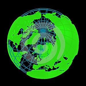 Glowing Earth planet cyber 3D Globe