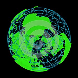 Glowing Earth planet cyber 3D Globe