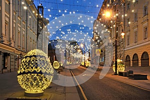 Glowing Easter Eggs on Bolshaya Dmitrovka in Morning Twilight