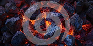 Glowing Embers Intense Charcoal Fire Texture Background