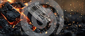 The glowing embers of a warm fire create a captivating atmosphere. AI generated image