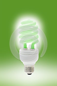 Glowing energy saving light bulb