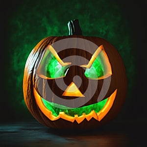 Glowing Evil Pumpkin Jack-O-Lantern for Halloween