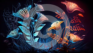 Glowing Fantasy Garden, Made with Generative AI