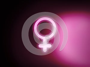 Glowing Female Woman Gender Symbole Icon