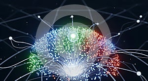 Glowing Fiber Optic Neural Network and Data Transmission