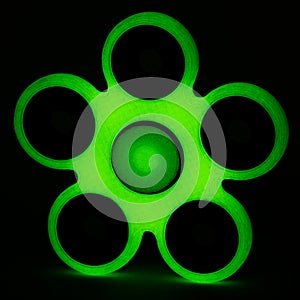 Glowing fidget spinner to relax, relieve stress, play