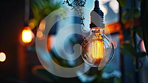 Glowing filament bulb with bokeh background symbolizes innovation for the Day of Light