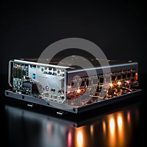 Glowing Firewall Device on White Background