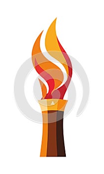 Glowing flame symbol igniting inferno of success