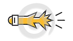 Glowing Flashlight Beam Illumination Icon, vector design Generative AI