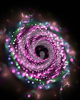 Glowing fractal background flower