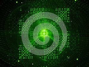 Glowing futuristic quantum processor