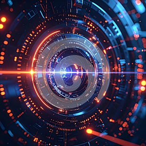 Glowing Futuristic Technology Core Interface