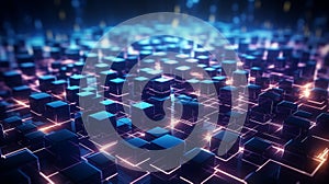 Glowing Geometric Network in Cybersecurity photo