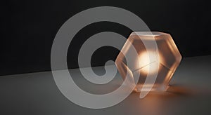 Glowing Geometric Object on Dark Background