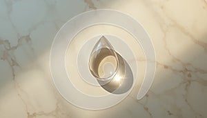 Glowing glass sphere with reflective surface in surreal setting