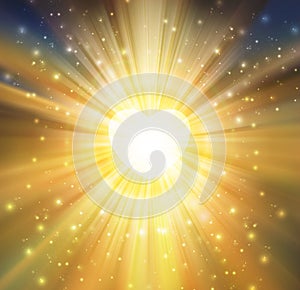 Glowing golden aura light, universal heart portal, infinite love, life, source, soul journey through Universe doorway