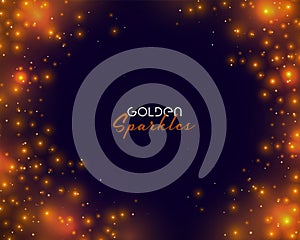 Glowing golden sparkles background with text space