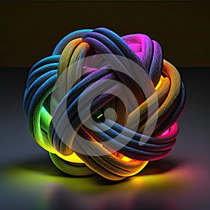 Complex 3D knot - Puzzle Solution Concept - Generative AI