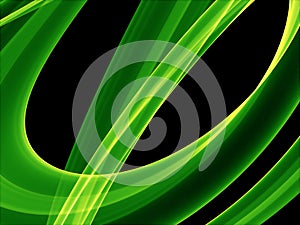 Glowing green curves