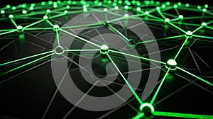 Glowing Green Network Connection, Abstract Data Structure