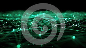 Glowing Green Network Connection - Abstract Data Visualization