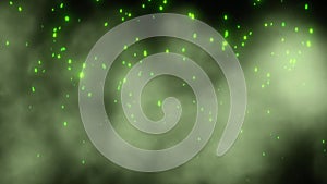 Glowing green sparks & smoke loop motion background