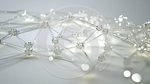 A glowing grid of interconnected nodes representing a digital network