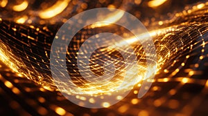 Glowing grid network data stream abstract technology background