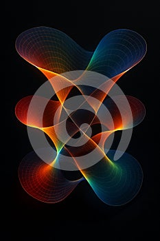 Abstract render of a complex mathematical surface in vibrant rainbow colors