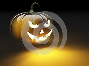 Glowing halloween pumpkin