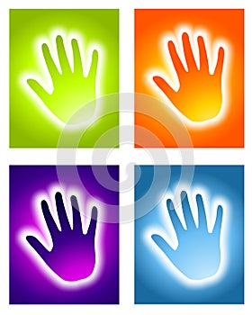 Glowing Handprint Aura Backgrounds