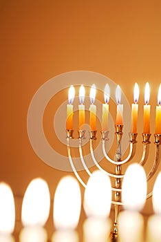 Glowing Hanukkah Candles