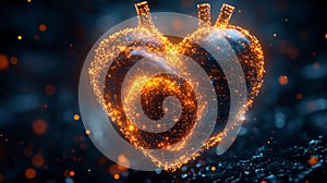 Glowing heart of digital connections - generative ai